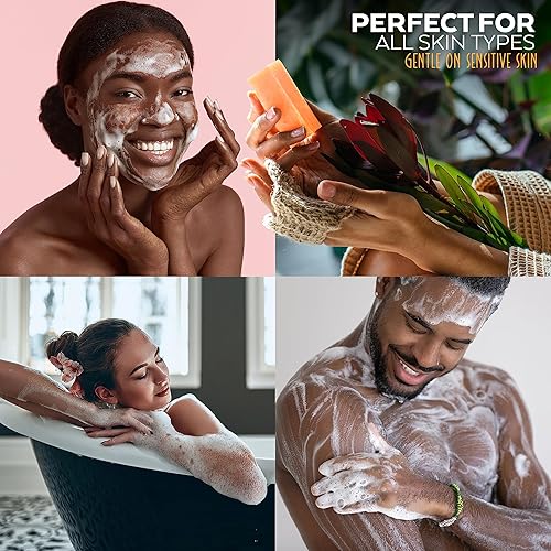 Miniatura 4 de Barra de jabón de cúrcuma (paquete de 6) para cuerpo y cara hecha con ingredientes naturales y orgánicos. Jabón suave, para todo tipo de piel,