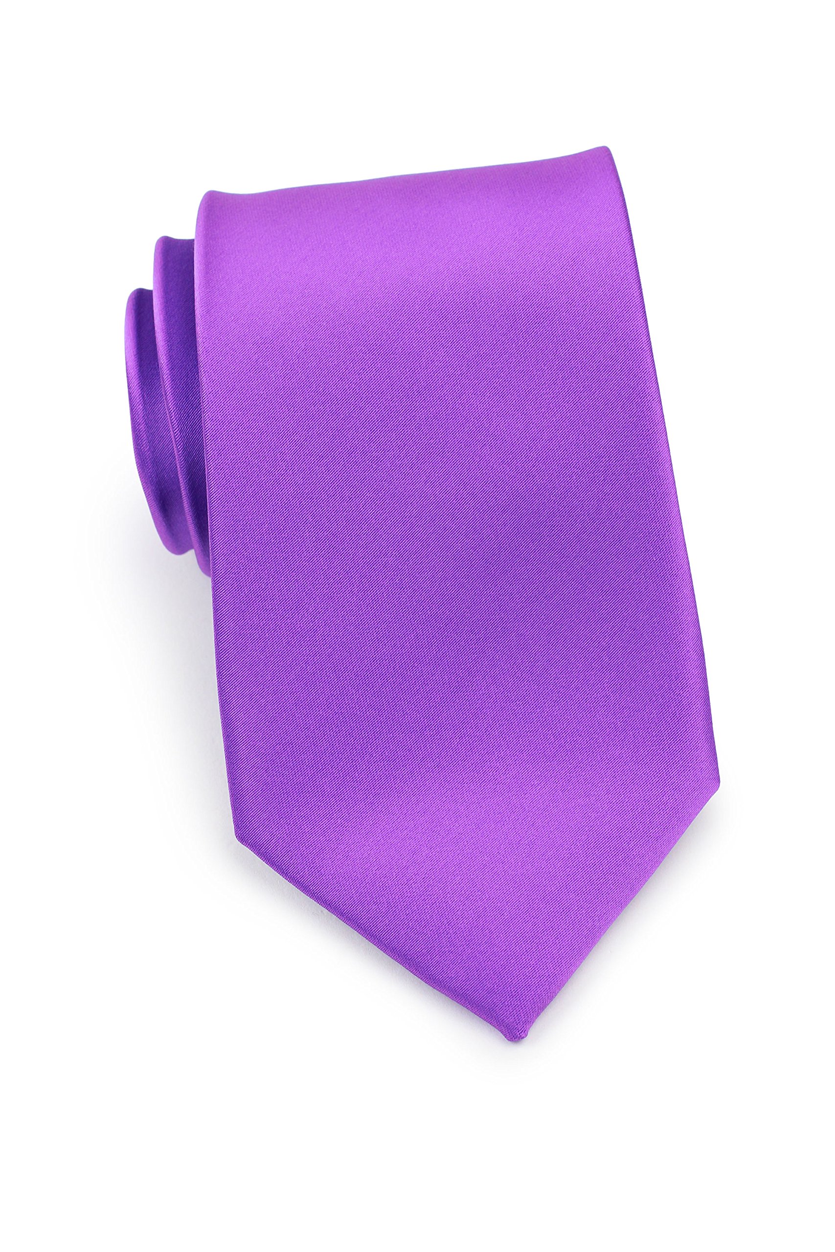 Bows-N-Ties Men's Necktie Solid Color Microfiber Satin Tie 3.25 Inches