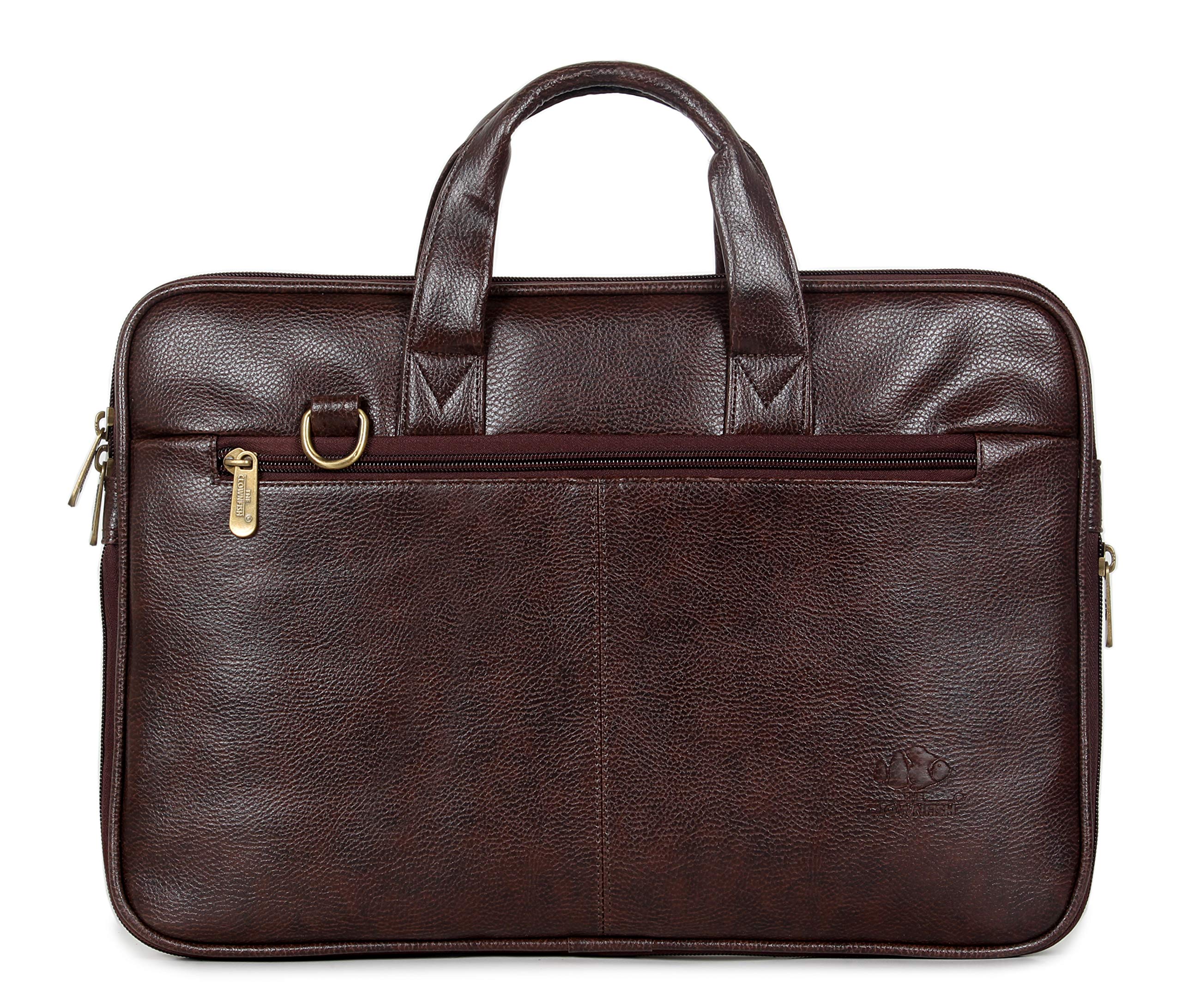 THE CLOWNFISH Unisex-Adult Cadmus Faux Leather Slim Expandable 15.6 Inch Laptop Messenger Bag Laptop Briefcase (Dark Brown) (B08XQDHRQZ) Amazon Price History, Amazon Price Tracker