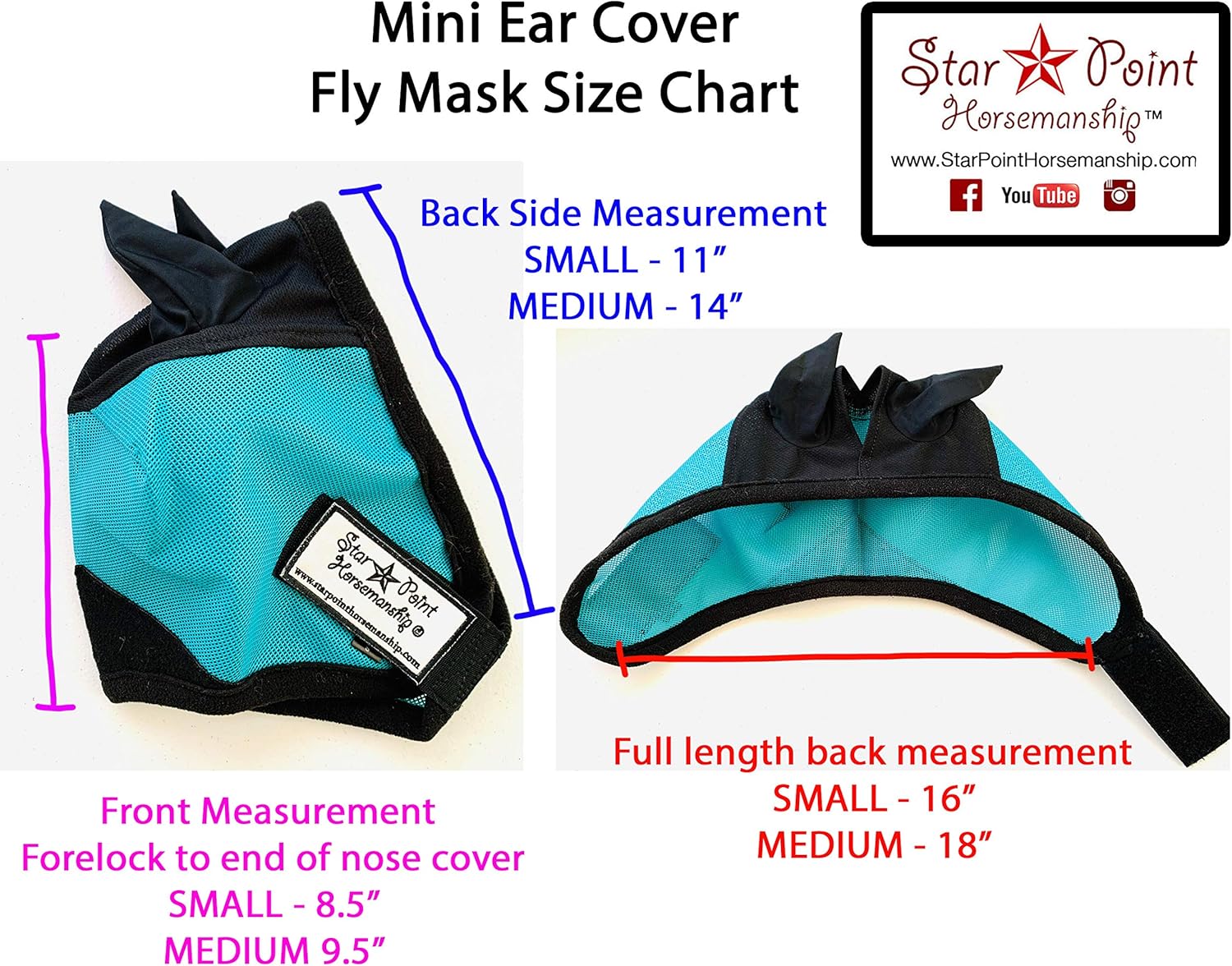 Miniature Horse Ear Cover Fly Mask (Small 28-32", Purple/Black)