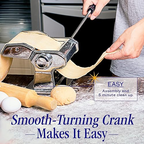 Miniatura 6 de Nuvantee Máquina para hacer pasta prensa manual manual ajustes de grosor ajustables fabricante de fideos con rodillos y cortadores de aleación de