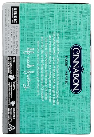 Cinnabon Classic Cinnamon Roll Keurig Single-Serve K-Cup Pods, Light Roast Coffee, 12 Count (Pack of 1)