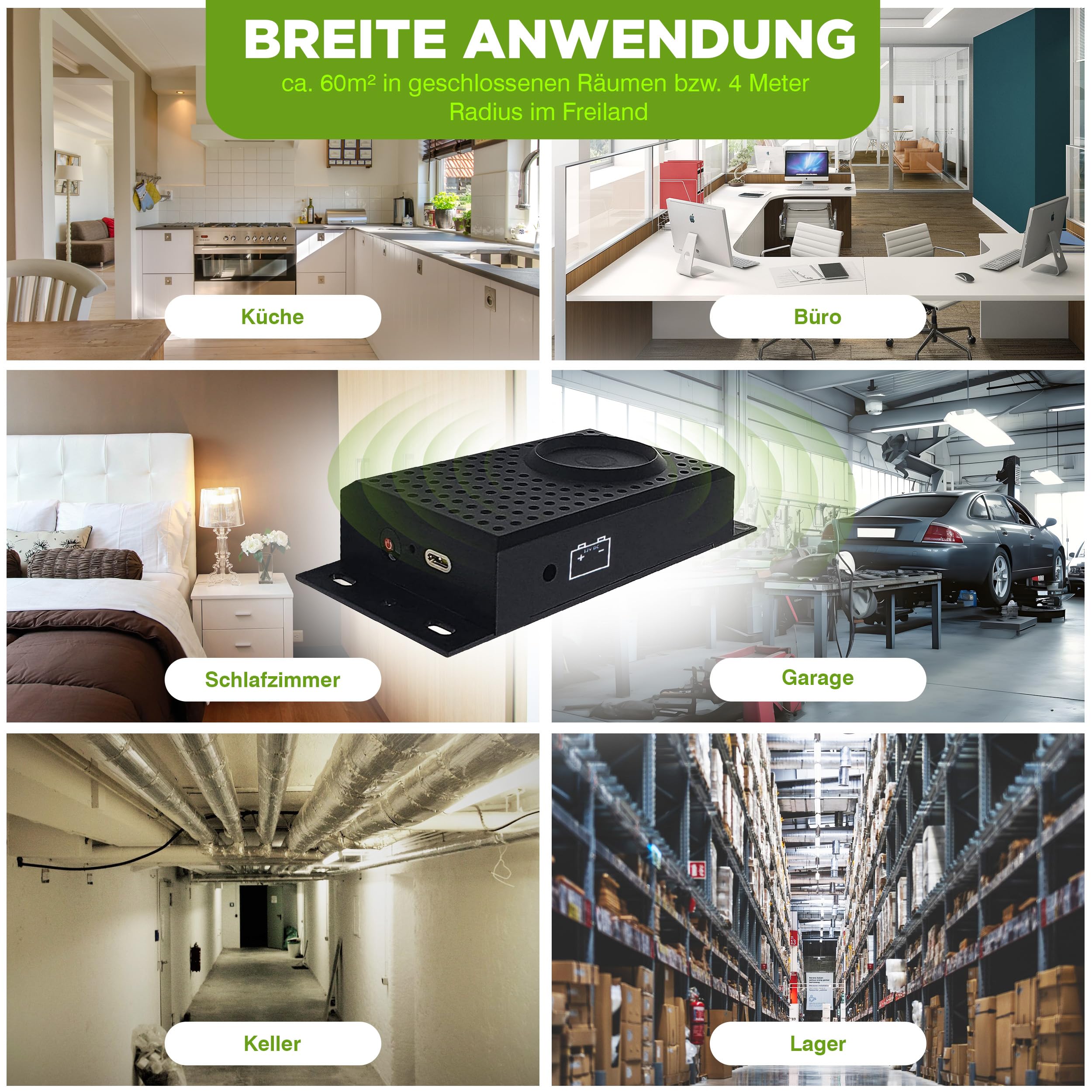 ISOTRONIC Marderschreck mit LED-Blitzlicht & Ultraschall – Batteriebetriebene Marderabwehr für Auto, Dachboden, Garage & Haus – Marderschutz gegen Marder, Mäuse, Ratten & Siebenschläfer (2 Stück)