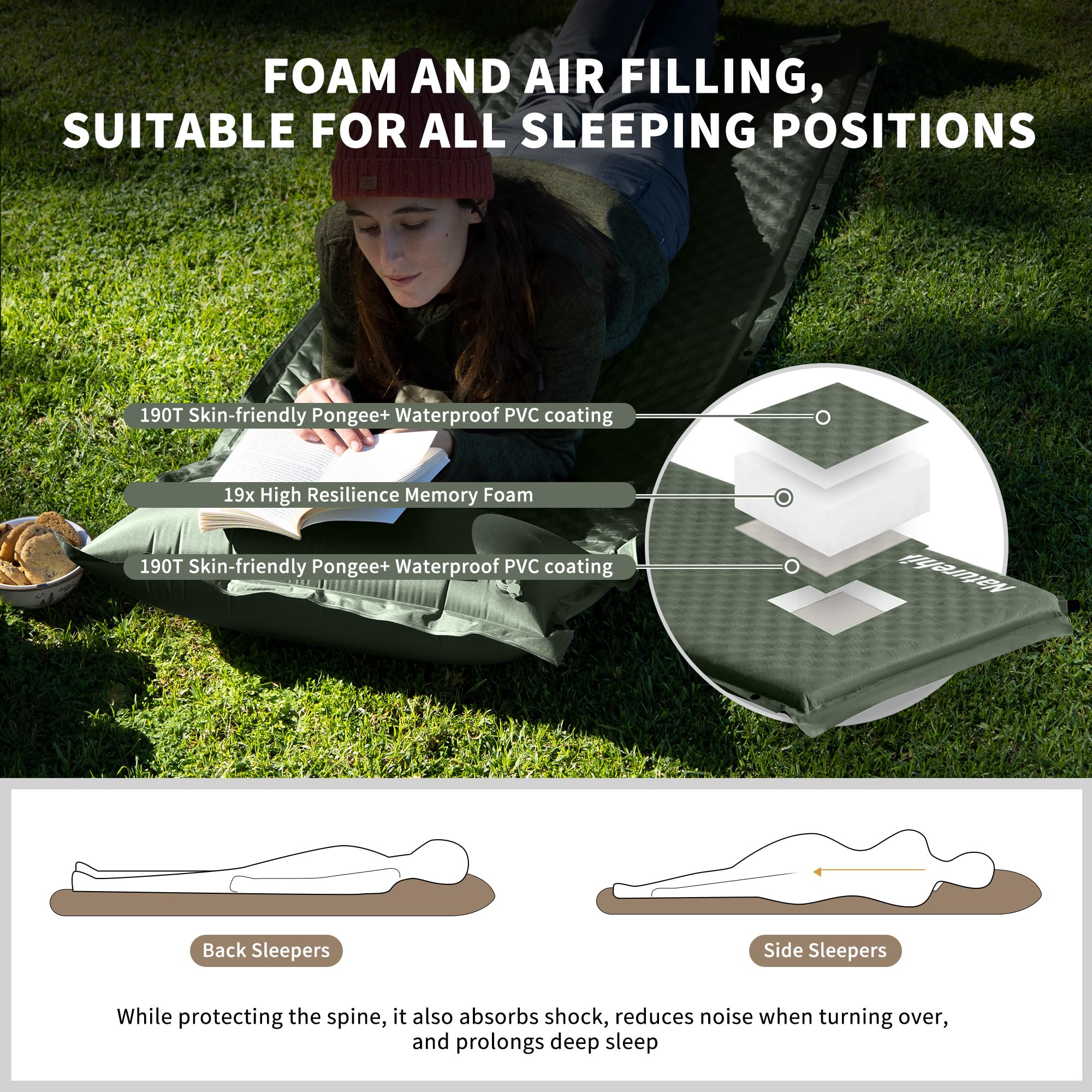 Coleman Coussin de camping auto-gonflant avec oreiller