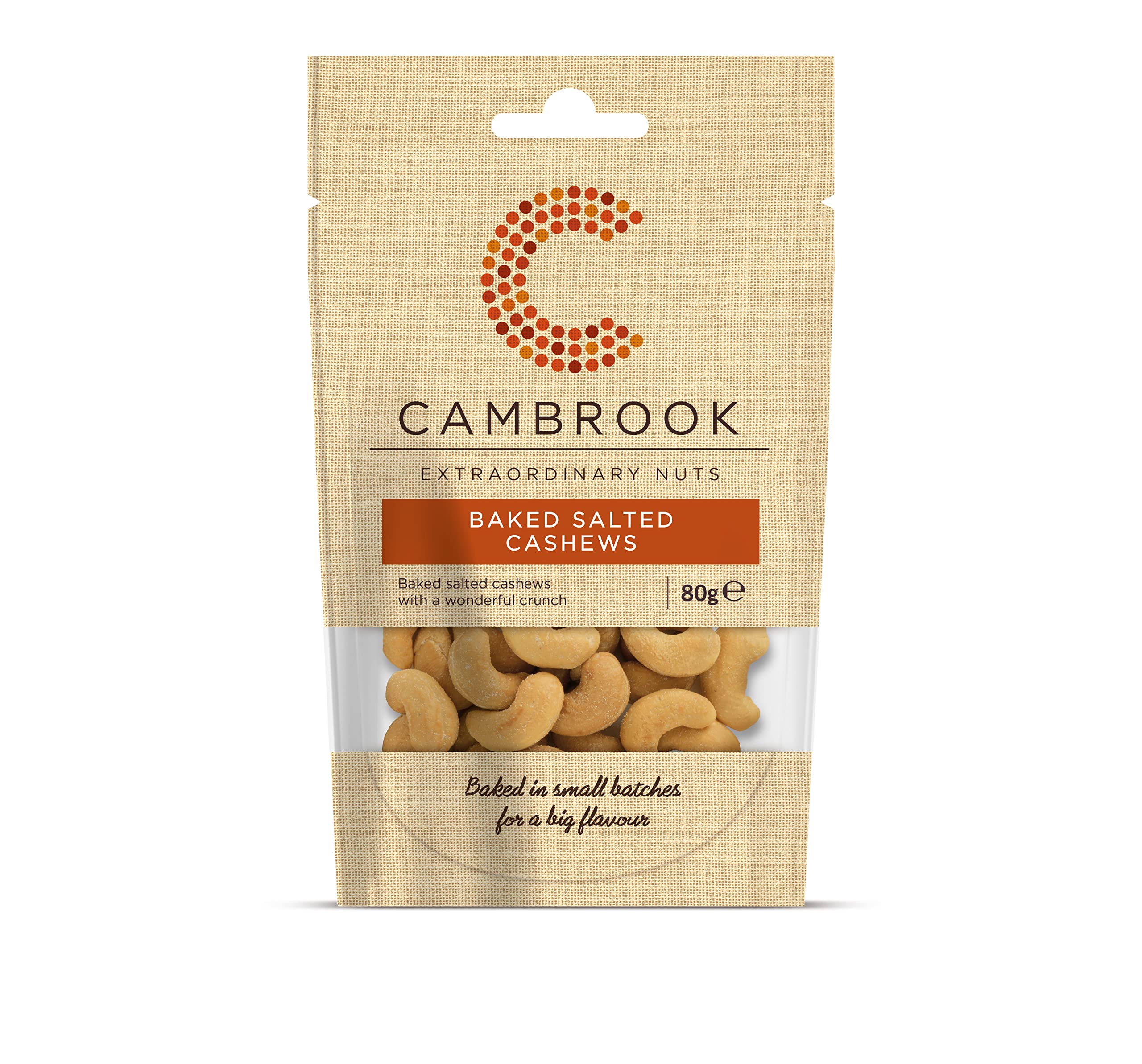 Cambrook - Baked & Salted Cashews, 80g Bag