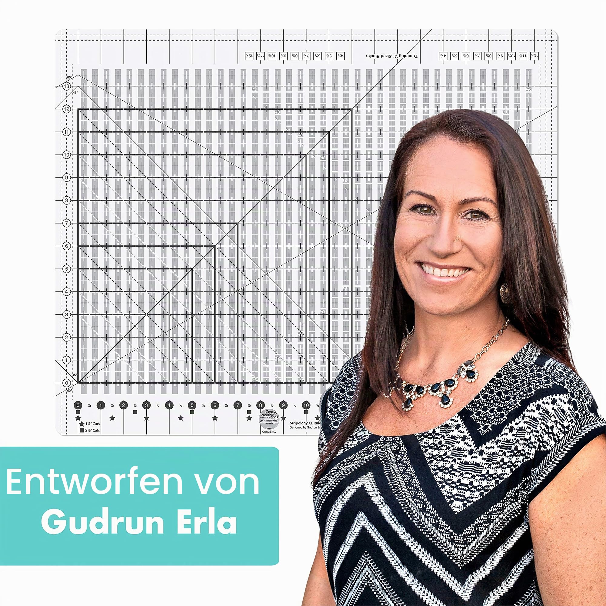Creative Grids Stripology XL-Lineal, Acryl, CGRGE1XL