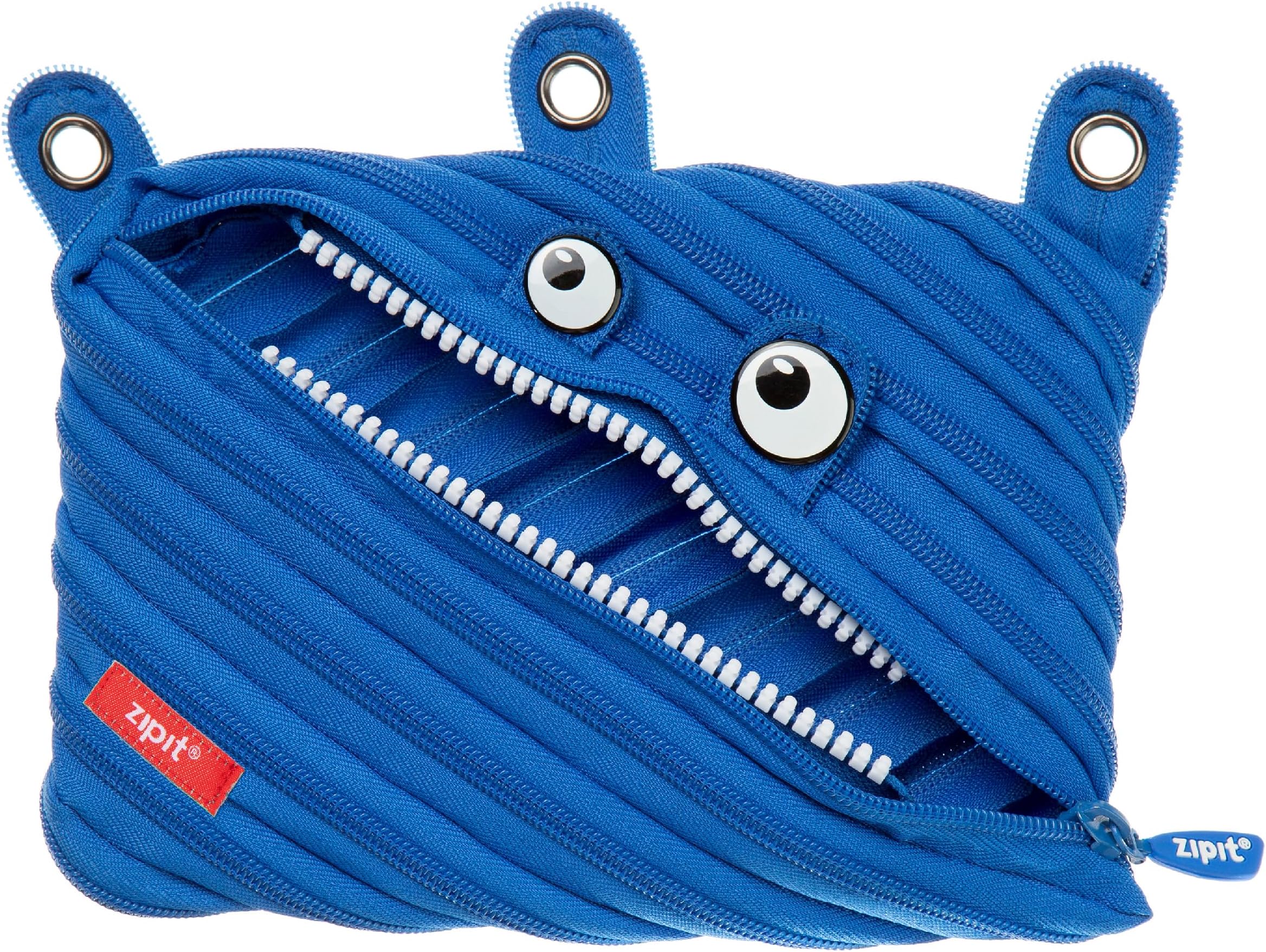 Monster Pencil Case for Kids, Cute 3-Ring Binder Pencil Pouch for Boys, Girls and Teens, Stationery Bag for School, Blue