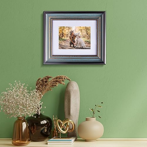 Miniatura 4 de Beyond Your Thoughts Portarretratos de 8 x 10 pulgadas, 1 paquete antiguo con mate para plástico de color azul pavo real de 5 x 7, vertical u