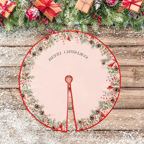 Falda de árbol de Navidad, decoración de árbol de Navidad de 36 pulgadas, falda roja para árbol de Navidad (35.4 in)