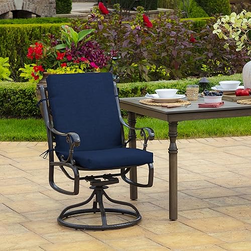 Miniatura 2 de ARDEN - Cojín para silla de comedor al aire libre, 20 x 20 pulgadas, resistente a la lluvia y a la decoloración, color azul zafiro Leala