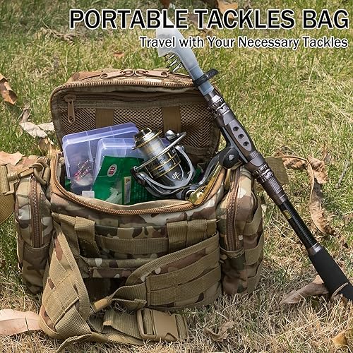 Miniatura 8 de Dr.Fish Combos de caña de pescar y carrete de 125 piezas telescópico de caña giratoria Equipo de engranaje para adultos plegable viaje completo