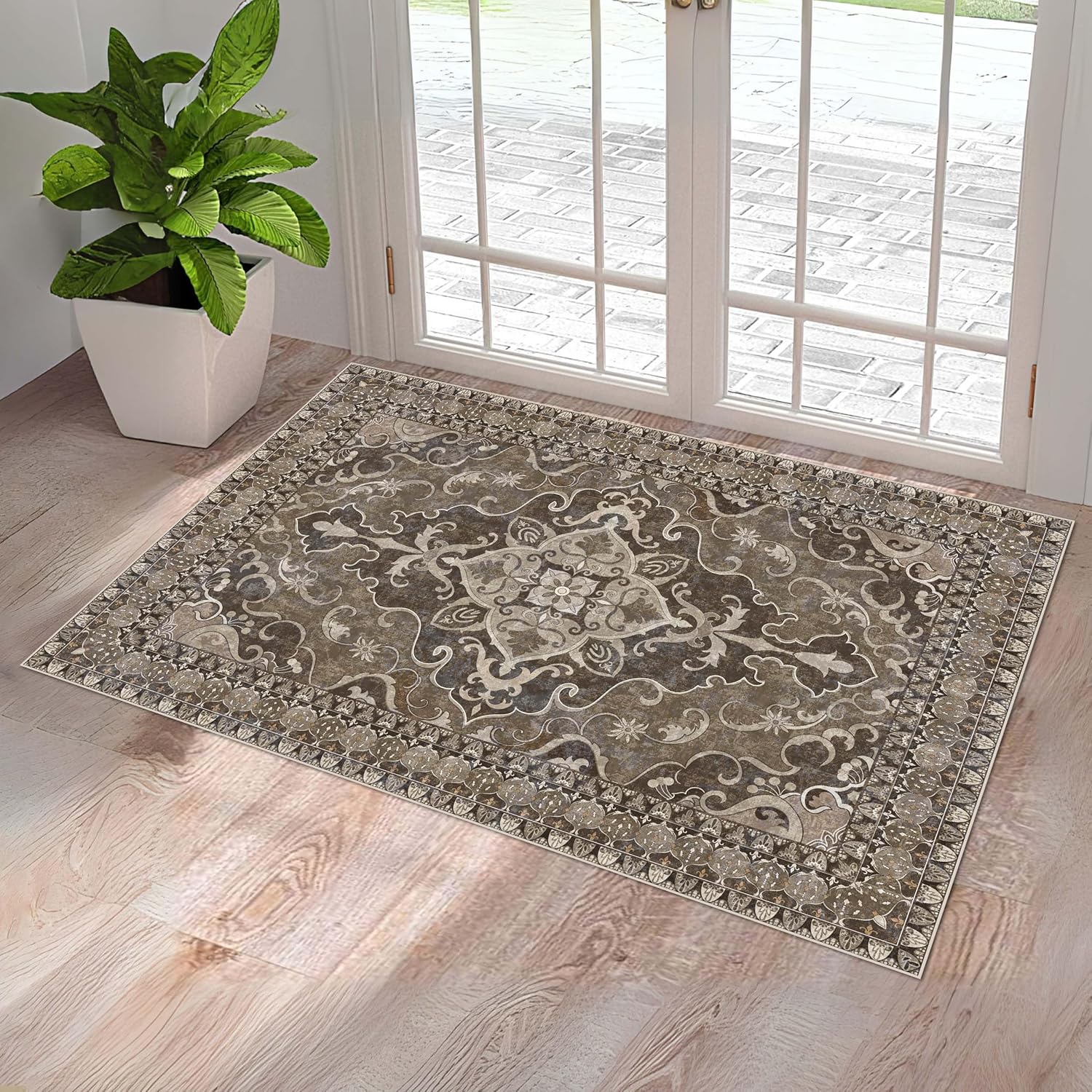 Washable Entryway Rug 3x5 | Non Slip Rug Runner
