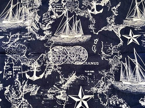 Miniatura 6 de Navy Blue Nautical Map Valance 43" wide and 14/15 inches long
