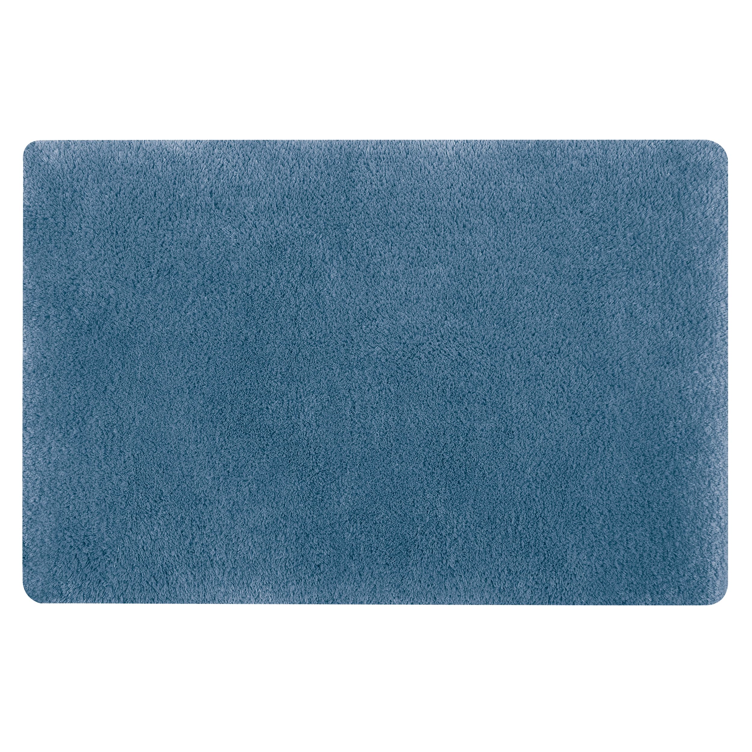 Tapis de salle de bain bleu Spirella Fino en microfibre haut de gamme