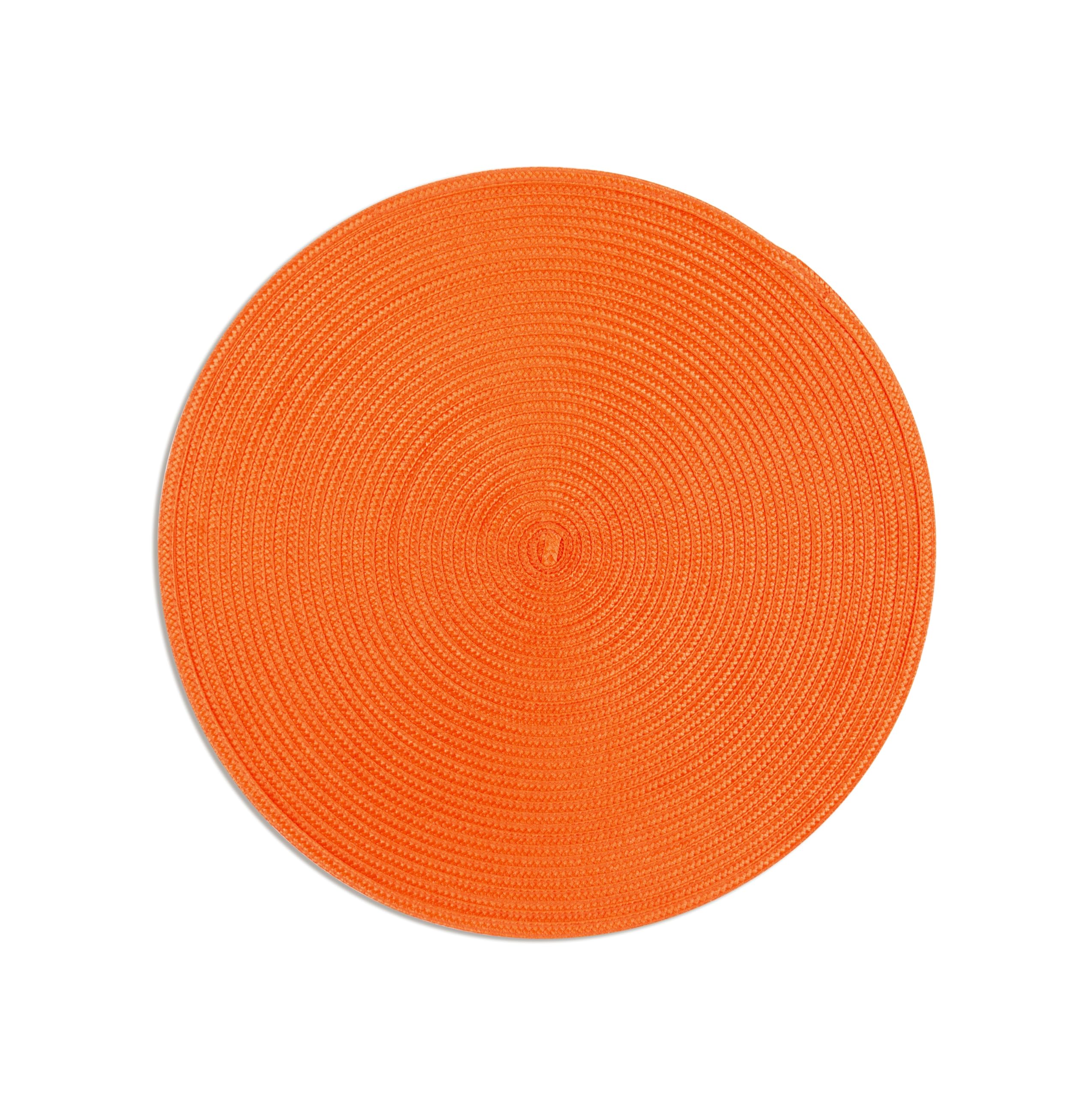 Excelsa Round Set de 6 sets de table ronds, plastique PP, 36 cm (orange)