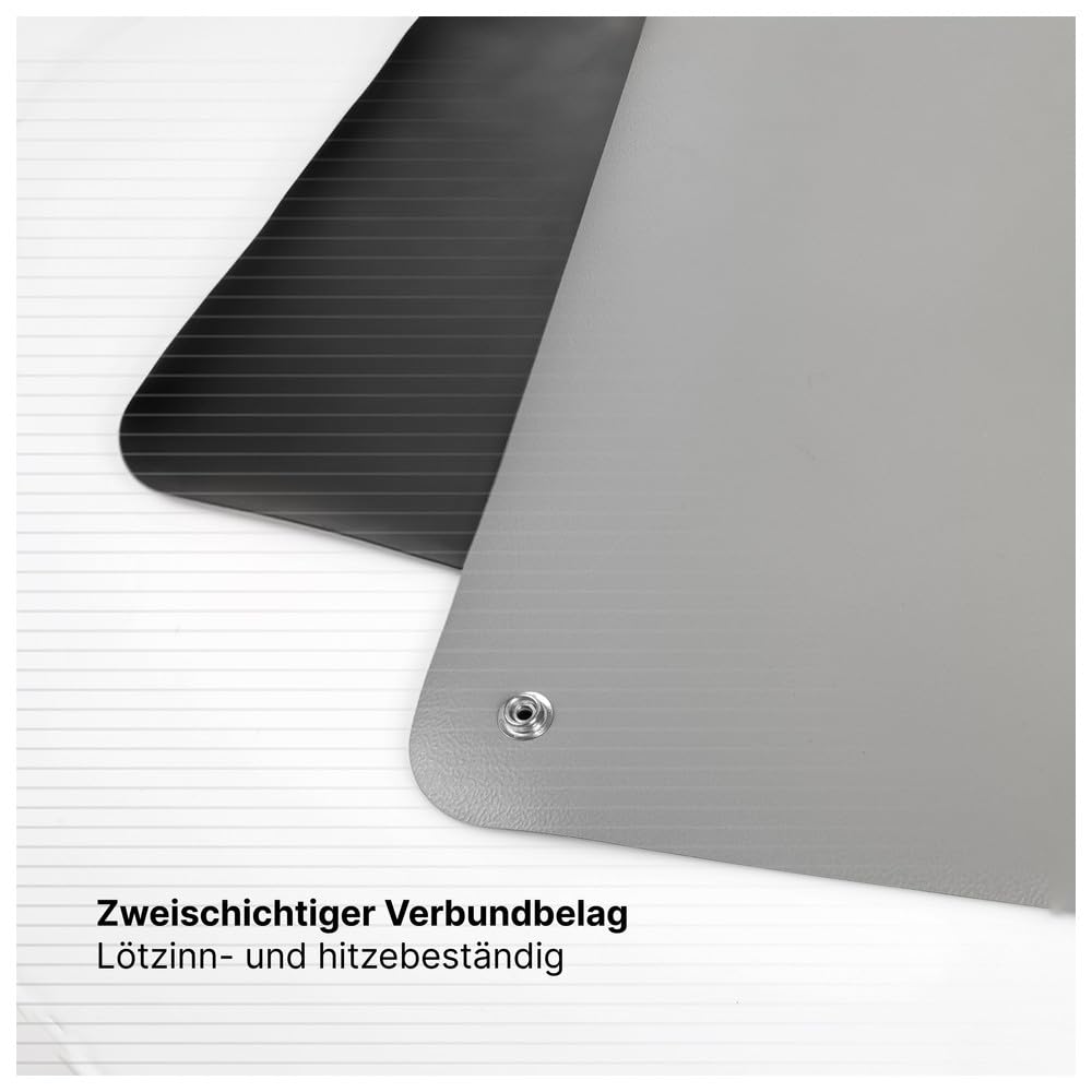 WETEC Rivestimento per tavolo, ESD, 1.000 x 10.000 mm, grigio platino, rotolo (tappetino protettivo ESD, tappetino da lavoro, antistatico, 1402.662 1402.662.L 1402.662.L 1402.662.R)