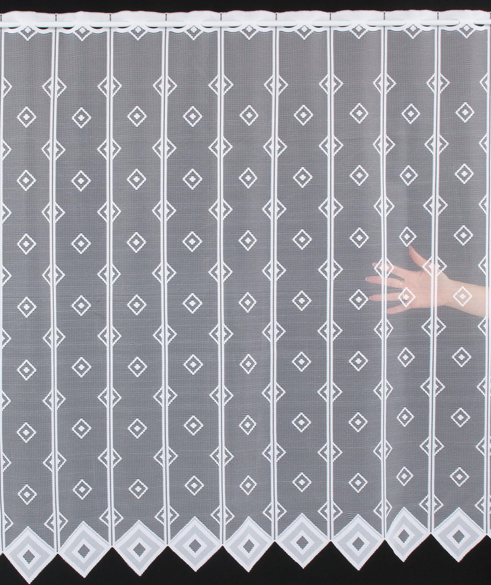 Scheibengardine Quadrate 120x287,5 cm H/B weiß Bistrogardine Vorhang Küche 1er Pack