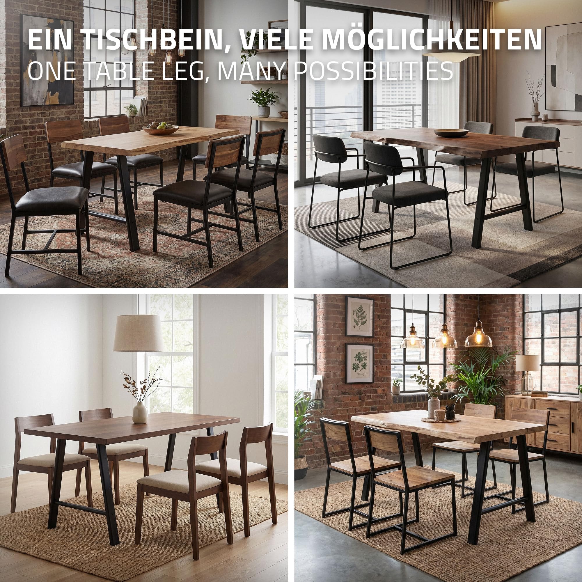 ML-Design Tischbeine Metall Schwarz 2er Set, Tischgestell Outdoor wetterfest, Tischfüße aus Stahl, Tischkufen A-Form, Schreibtischbeine Untergestell Möbelfüße für Esstisch Schreibtisch, 60x72 cm Flach
