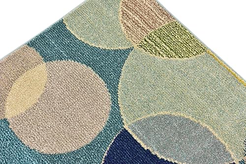 Miniatura 5 de Unique Loom Chromatic Collection - Alfombra moderna bokeh y vibrante abstracta para cualquier decoración del hogar, 4 x 6 pies, azulbeige