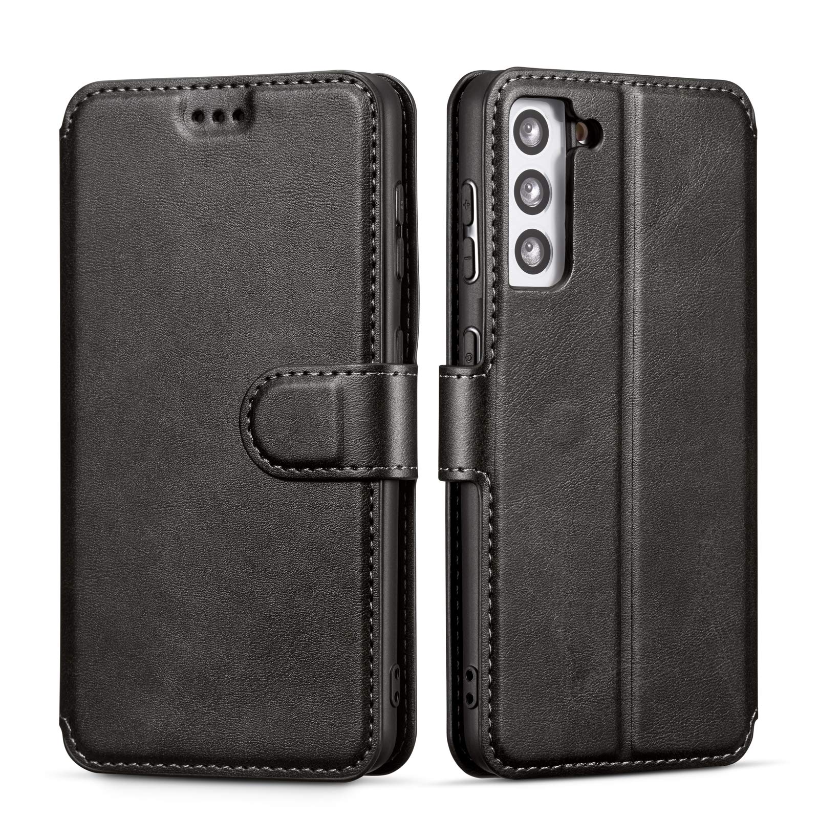 QLTYPRI for Samsung Galaxy A14 Case Premium PU Leather Simple Wallet Case [Card Slots] [Hands-Free Kickstand] [Magnetic Closure] Shockproof Flip Cover