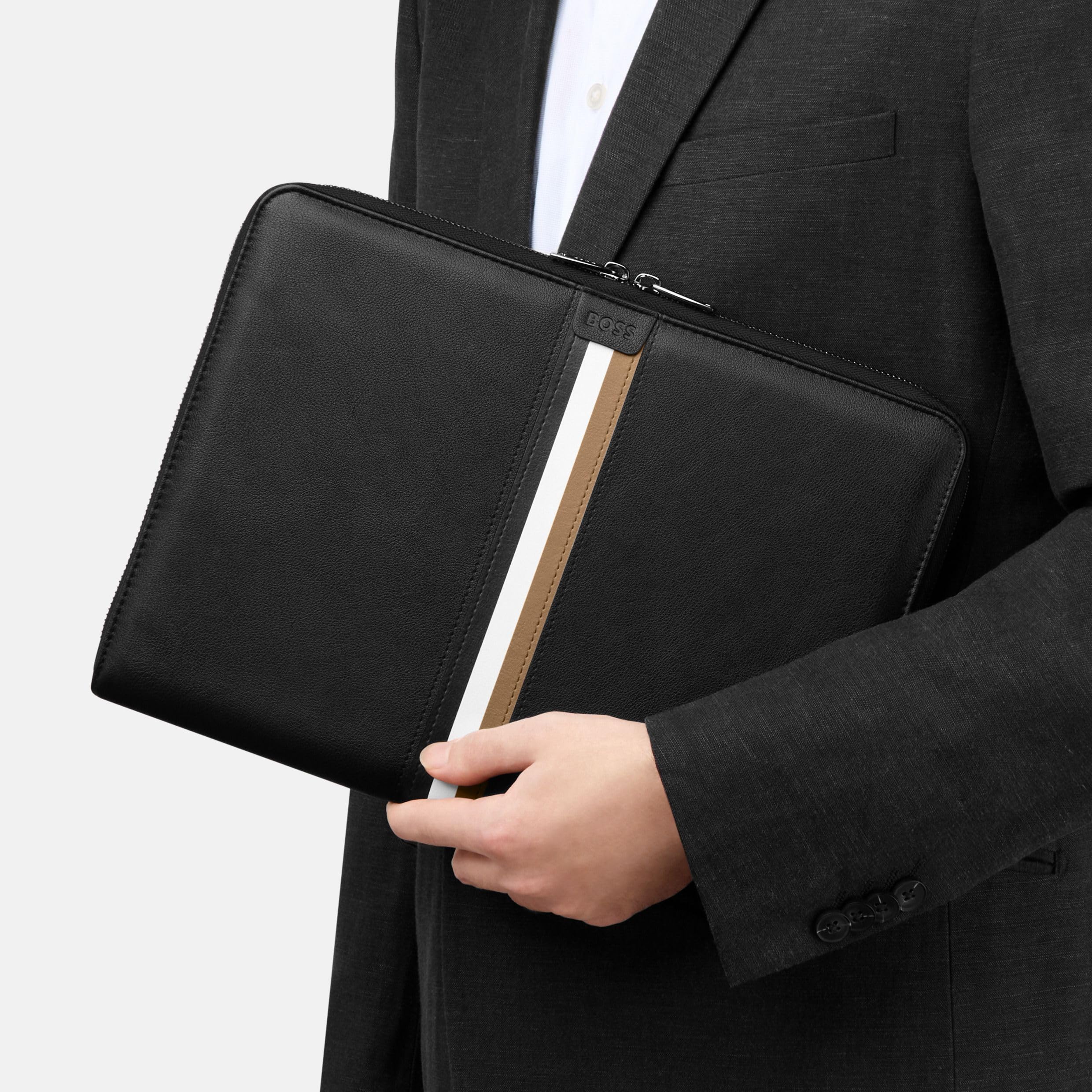HUGO BOSS Schreibmappe Iconic Conference Folder Black schwarz