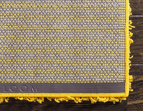 Miniatura 9 de Unique Loom Colección Solid Shag - Alfombra de área de la colección Solid Shag (7 pies 10 pulgadas x 10 pies, rectangular, color amarillo (Tuscan