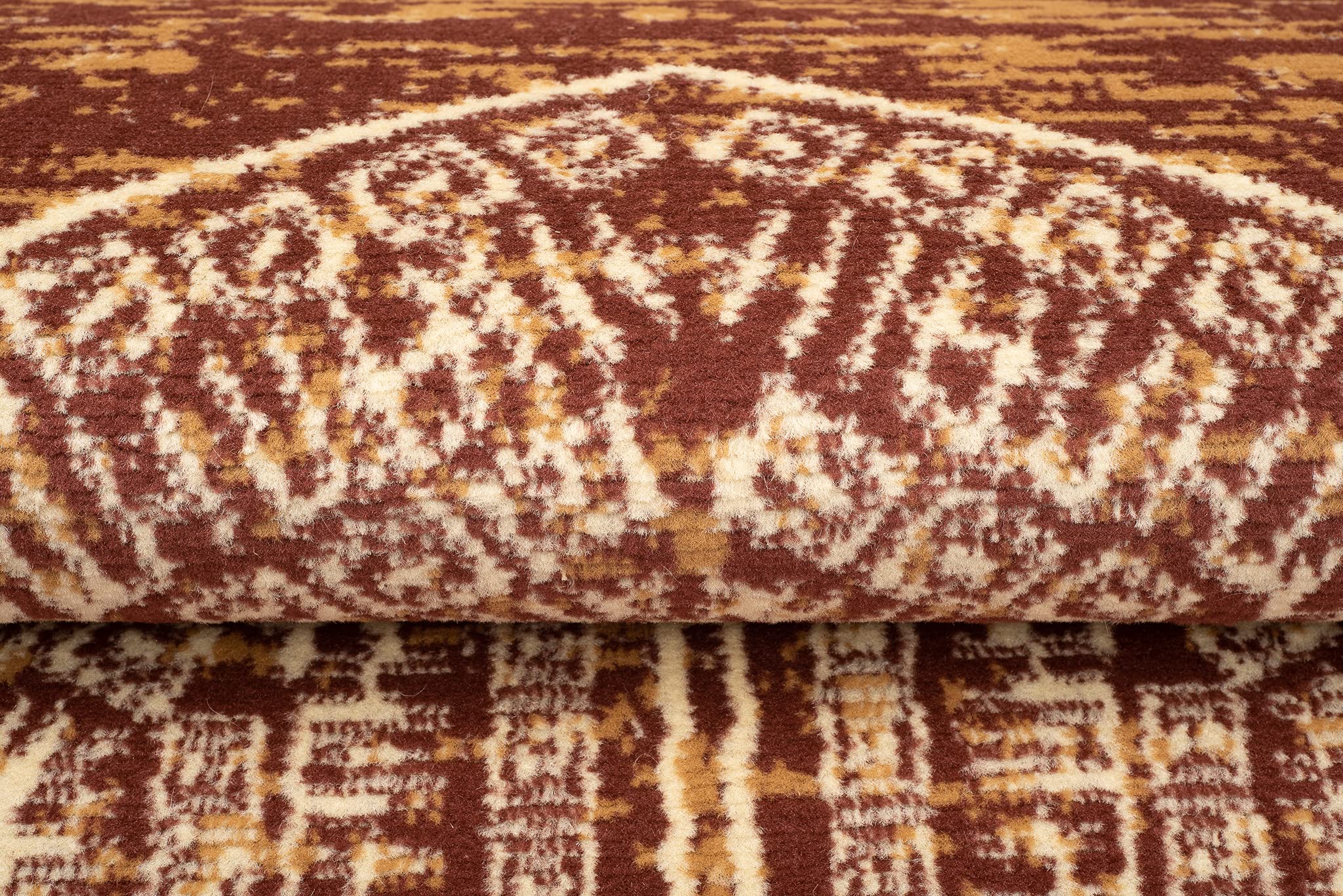TAPISO Atena Tapis de Salon Chambre Ado Design Moderne Marron Sable Motif Grec Bordé Doux Fin Poil Court 140 x 200 cm