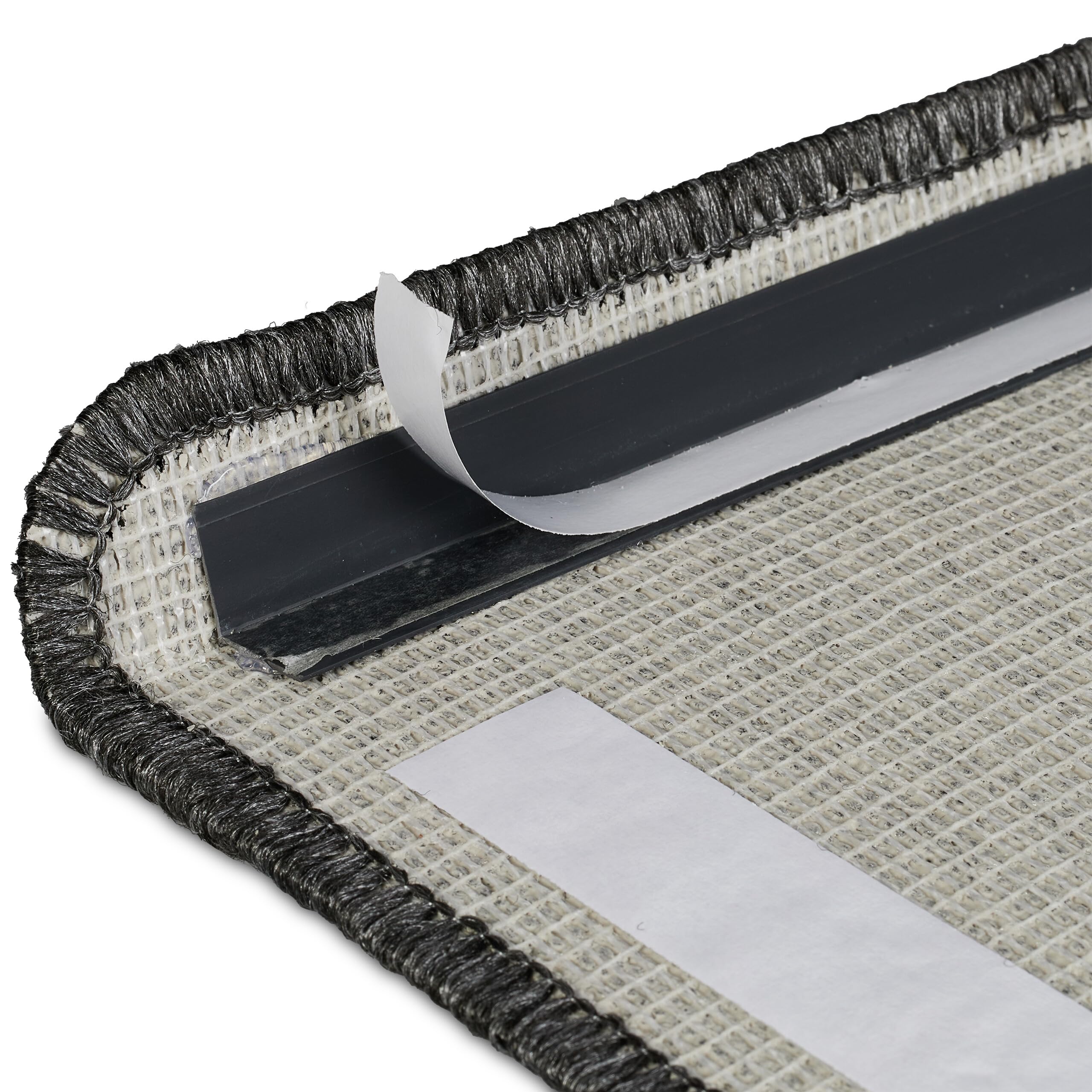 Relaxdays Stufenmatten 15er Set, rechteckige Treppenstufenmatten, 65 x 24 cm, Selbstklebende Treppenteppiche, dunkelgrau