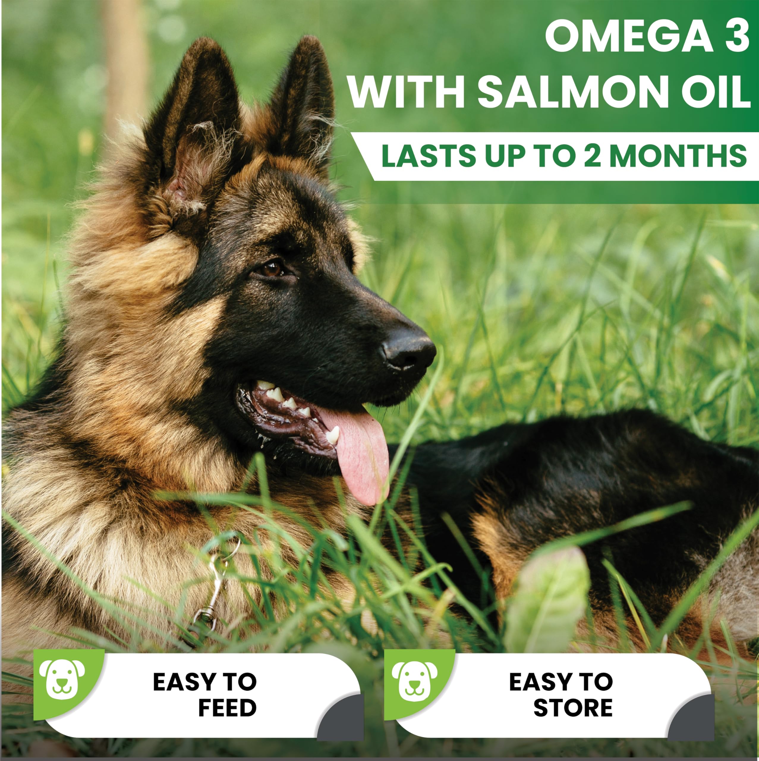 Omega 3 Chews for Dogs, Dog Supplements for Itchy Skin, 90 Chicken & Bacon Flavour Omega 3 Supplements with Salmon Oil - Image 3