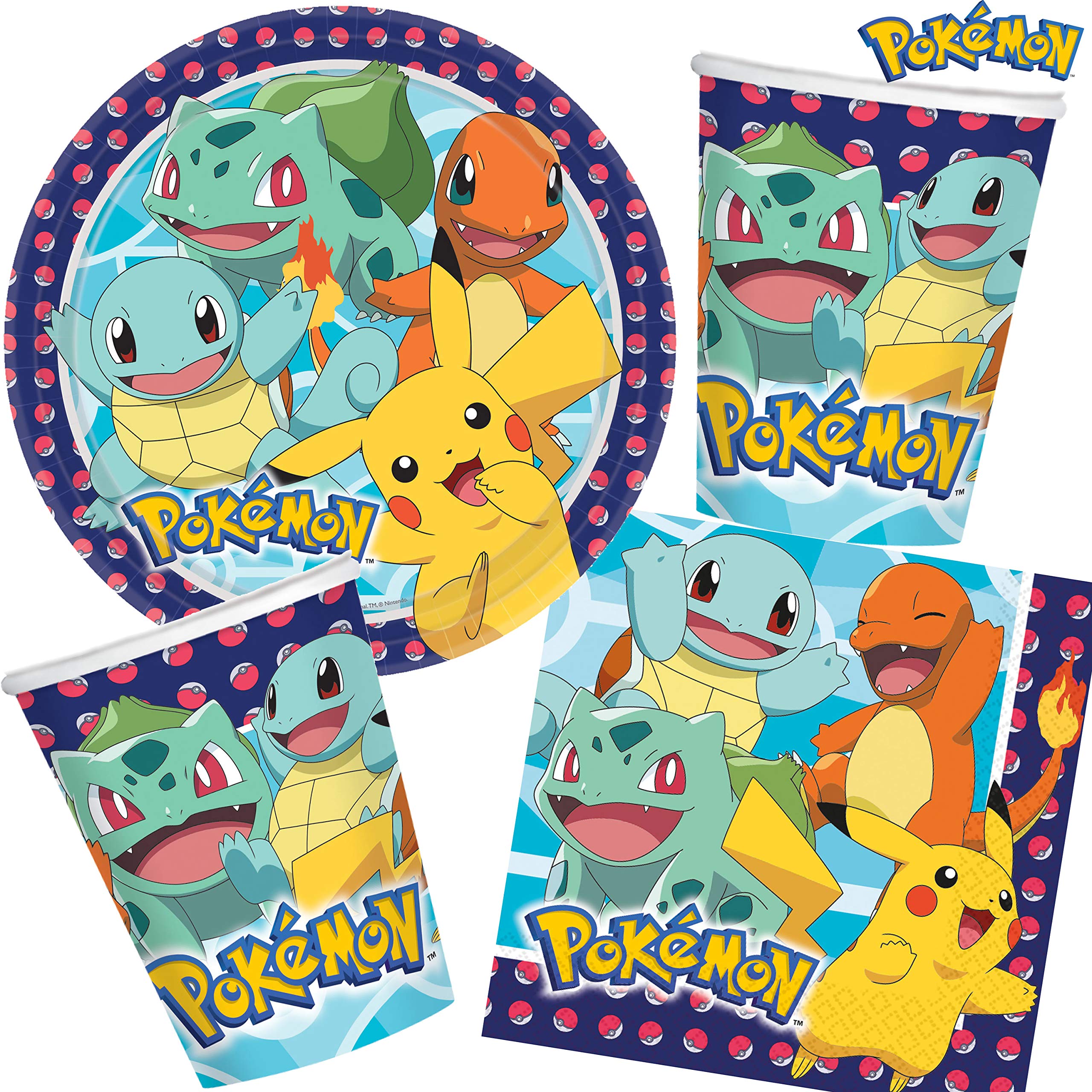 Image secondaire de Serviettes de Table Pokémon - Pack de 16 Napkins Colorées