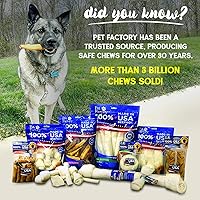 Vista 3 de Pet Factory Golosinas masticables para perros de cuero de res 100% fabricadas en Estados Unidos - Sabor a carne de res y pollo, 8 onzas