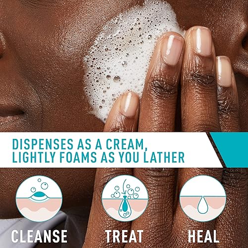 Miniatura 3 de CeraVe Limpiador en crema espumosa para el acné  Lavado facial con 4 de peróxido de benzoílo ácido hialurónico y niacinamida  Fórmula de crema a