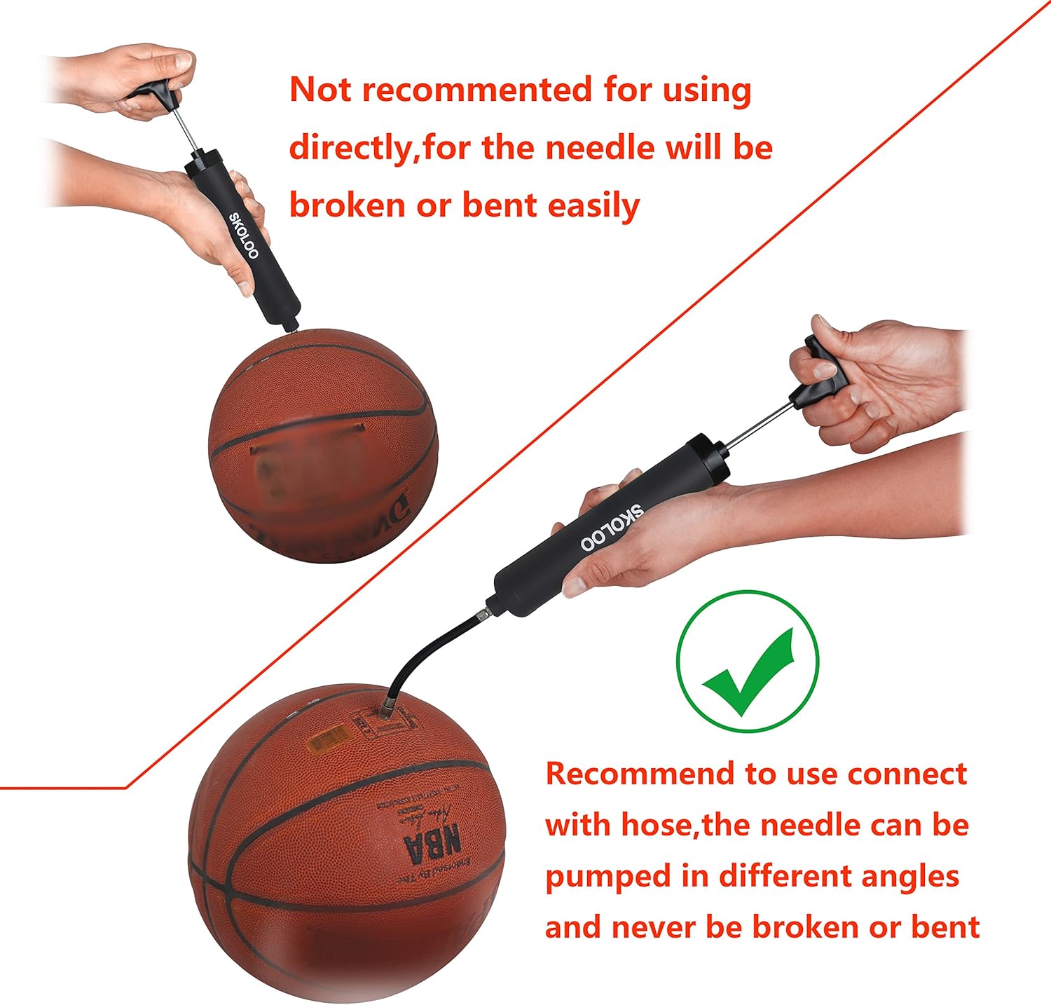 Skoloo Kit de inflado portátil de 100in con aguja boquilla manguera de