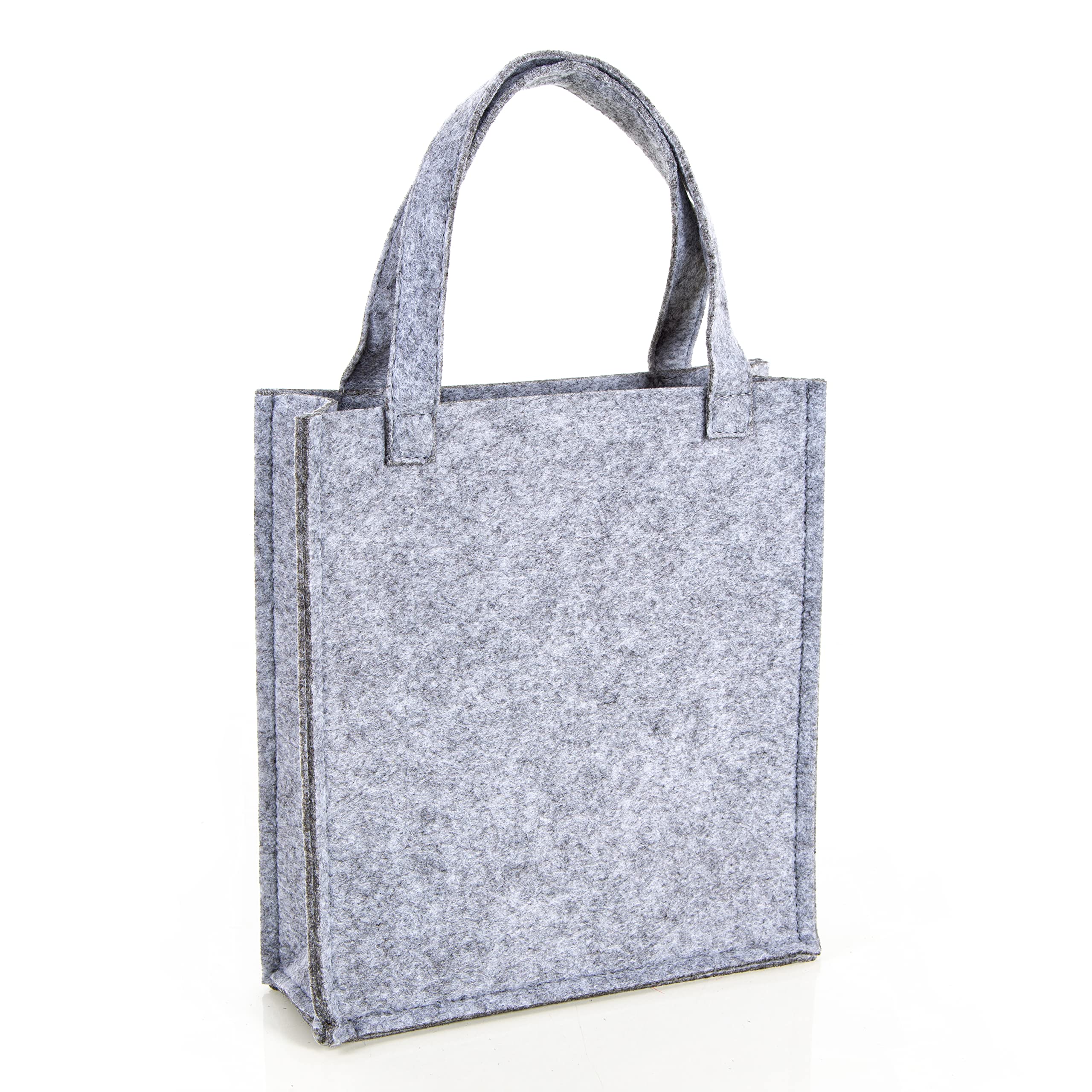 Logbuch-Verlag Felt Gift Bag Grey with Handle 18 x 20 x 5 cm Felt Bag Gift Packaging Wedding Birthday