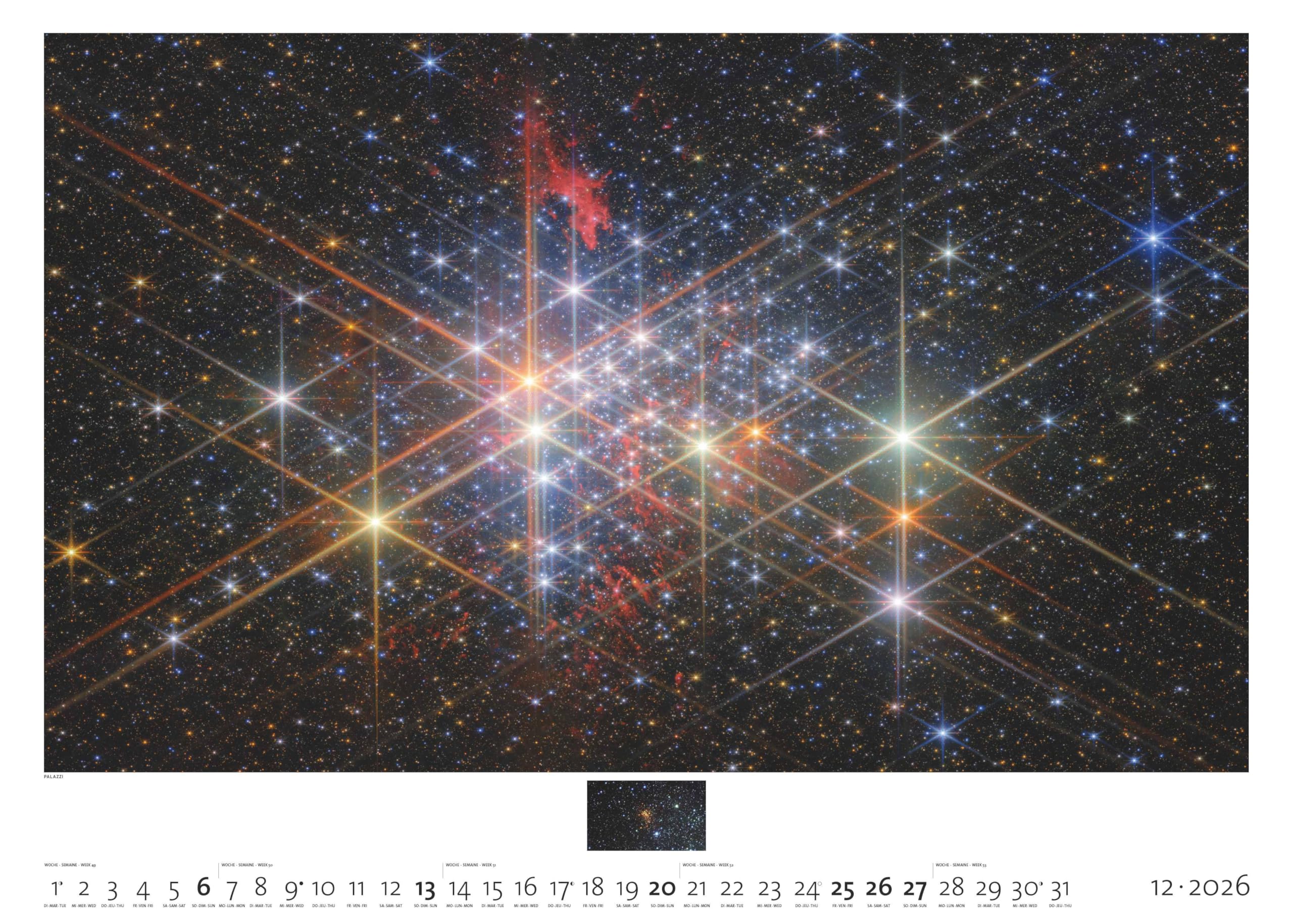Palazzi - Sternzeit | EINE ASTRONOMISCHE REISE DURCH ZEIT UND RAUM 2026 – Wandkalender 70×50 cm mit 12 brillanten Weltraum-Aufnahmen, ... Eine astronomische Reise in Zeit und Raum
