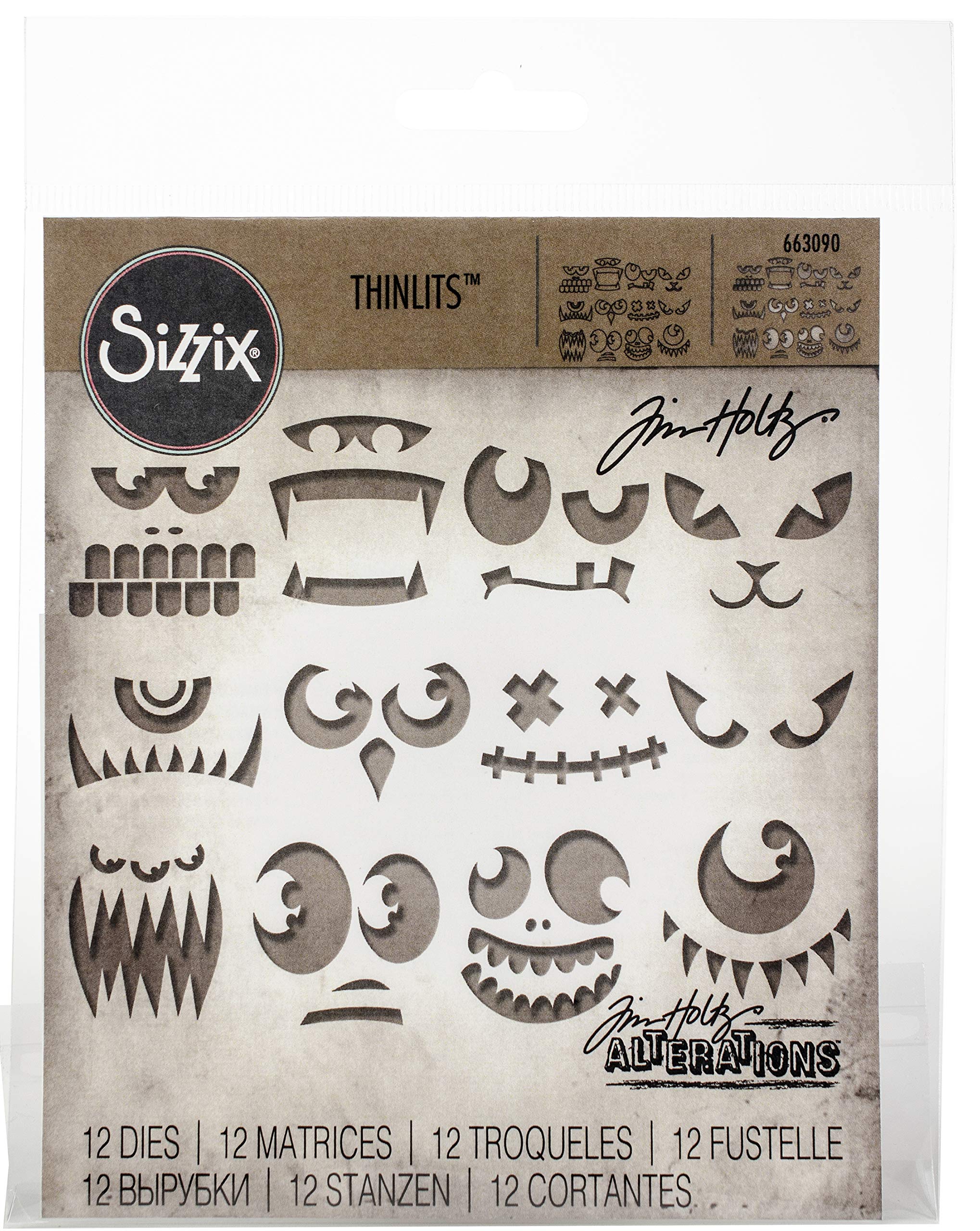 アルバム・スクラップ Sizzix Frightening Faces Tim Holtz Amazon.com: Sizzix Thinlits Dies Frightening Faces by Tim