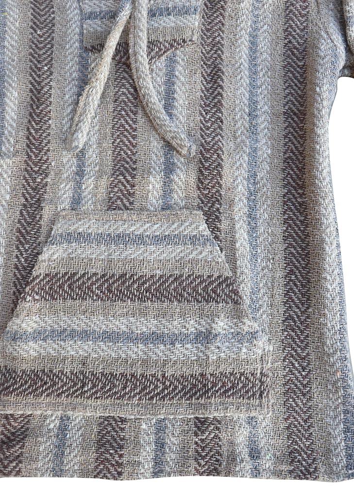 ジャケット・アウター 70s Mexican rug hoodie jacket Vintage Baja Hoodie Mexican Hooded Sweater Green White Woven