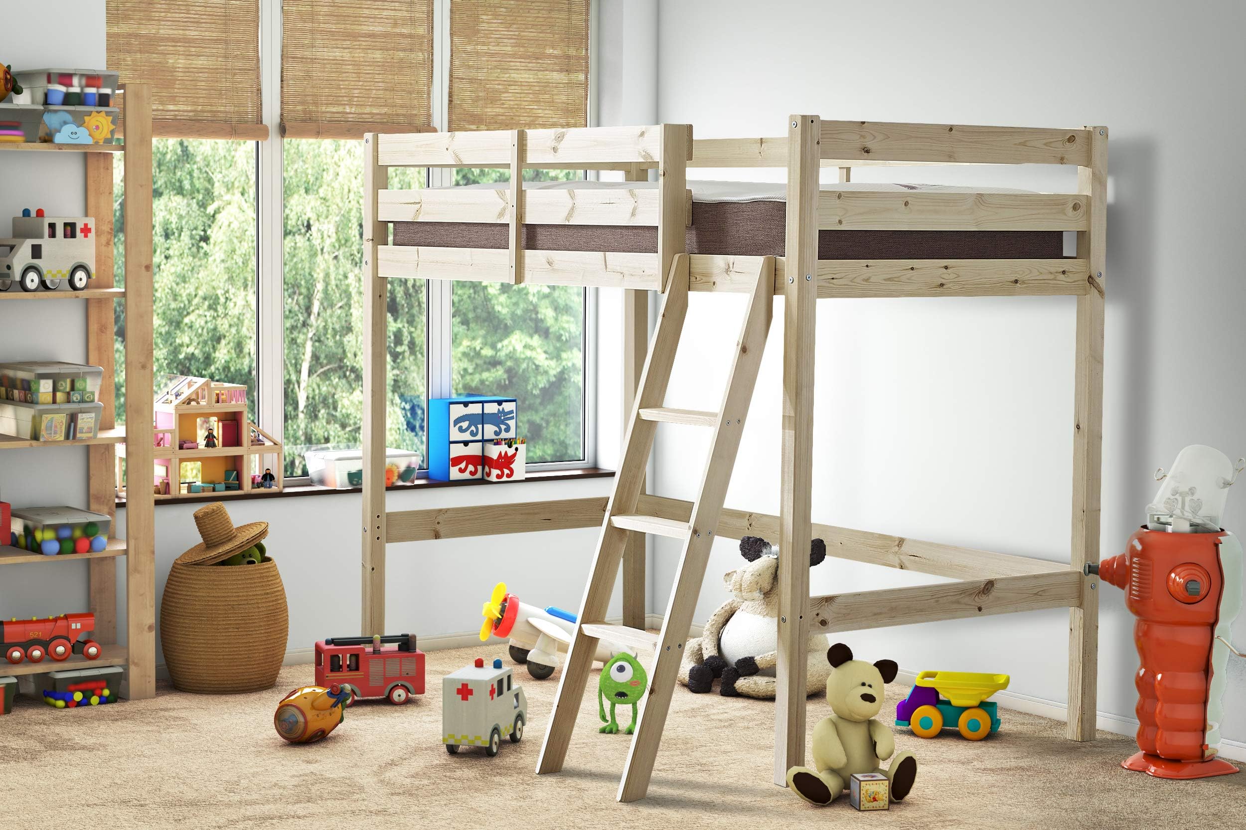 STRICTLY BEDS&BUNKS Oscar High Sleeper Loft Bunk Bed, 2ft 6 Single
