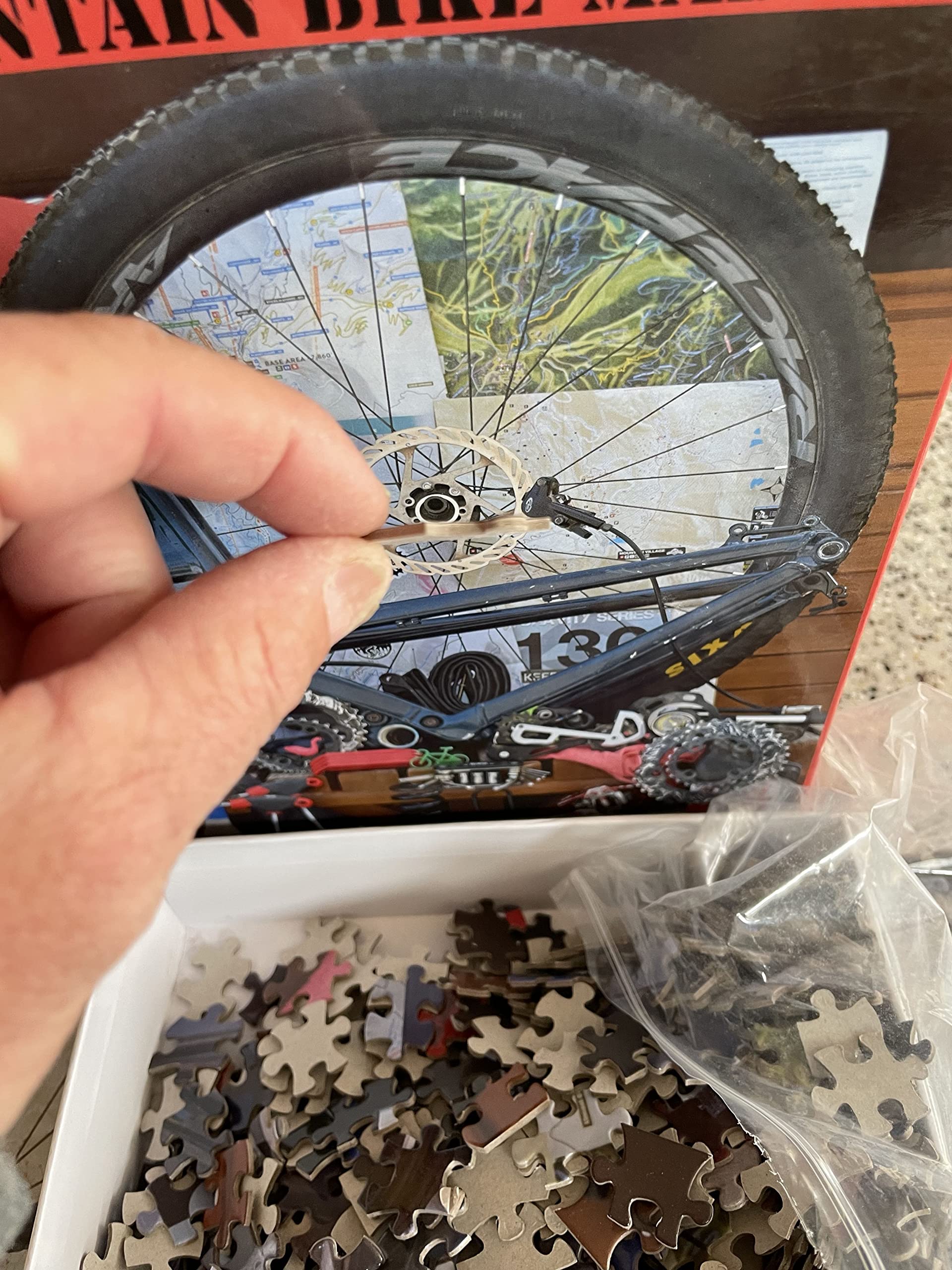 Parachute Puzzles 1000 Piece Puzzle - Mountain Bike Madness 1000 Piece Jigsaw Bicycle Parts Puzzle for Adults - Image 7