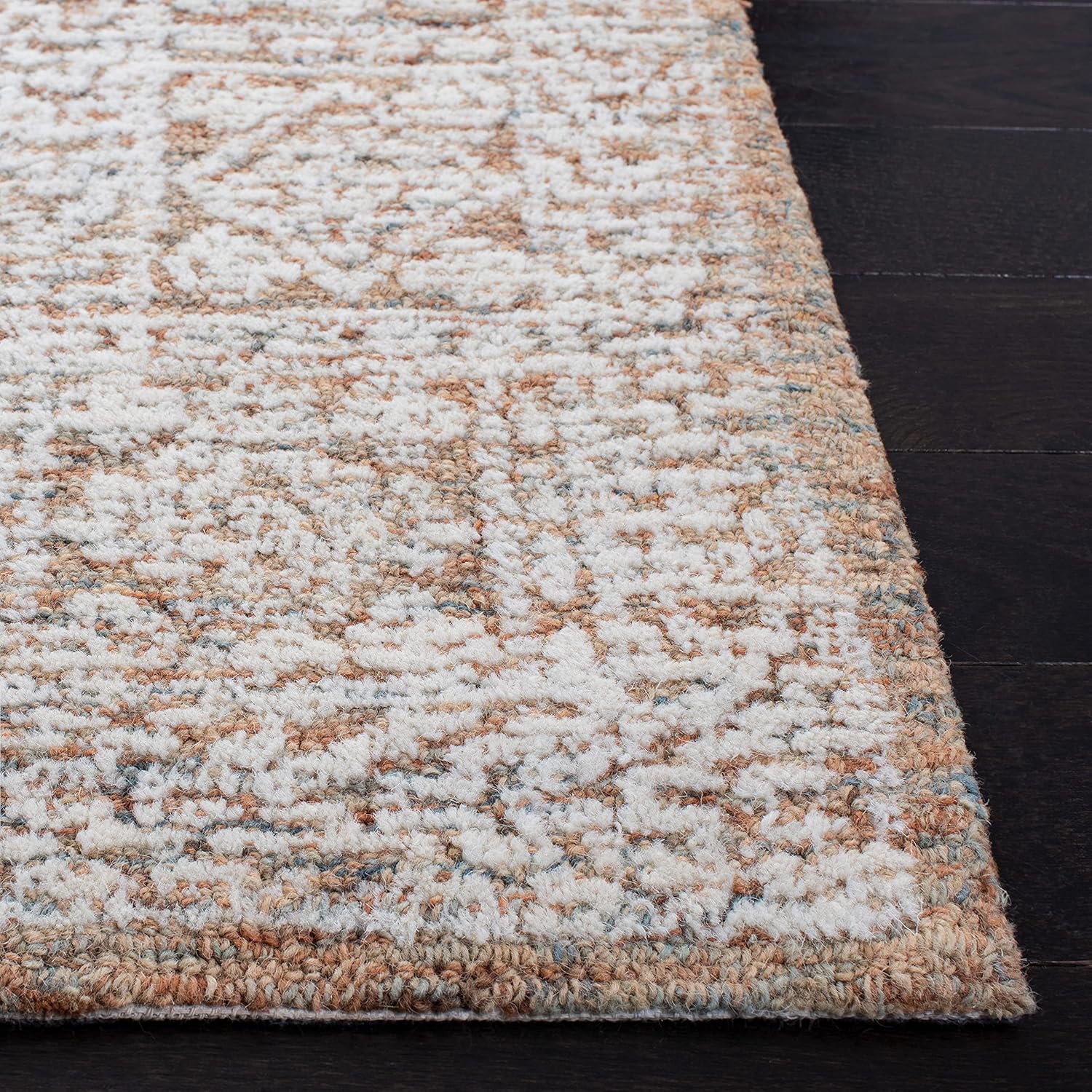 SAFAVIEH Metro Collection 5' x 8' NaturalRust MET803P Handmade Premium Wool Living Room Dining Bedroom Area Rug