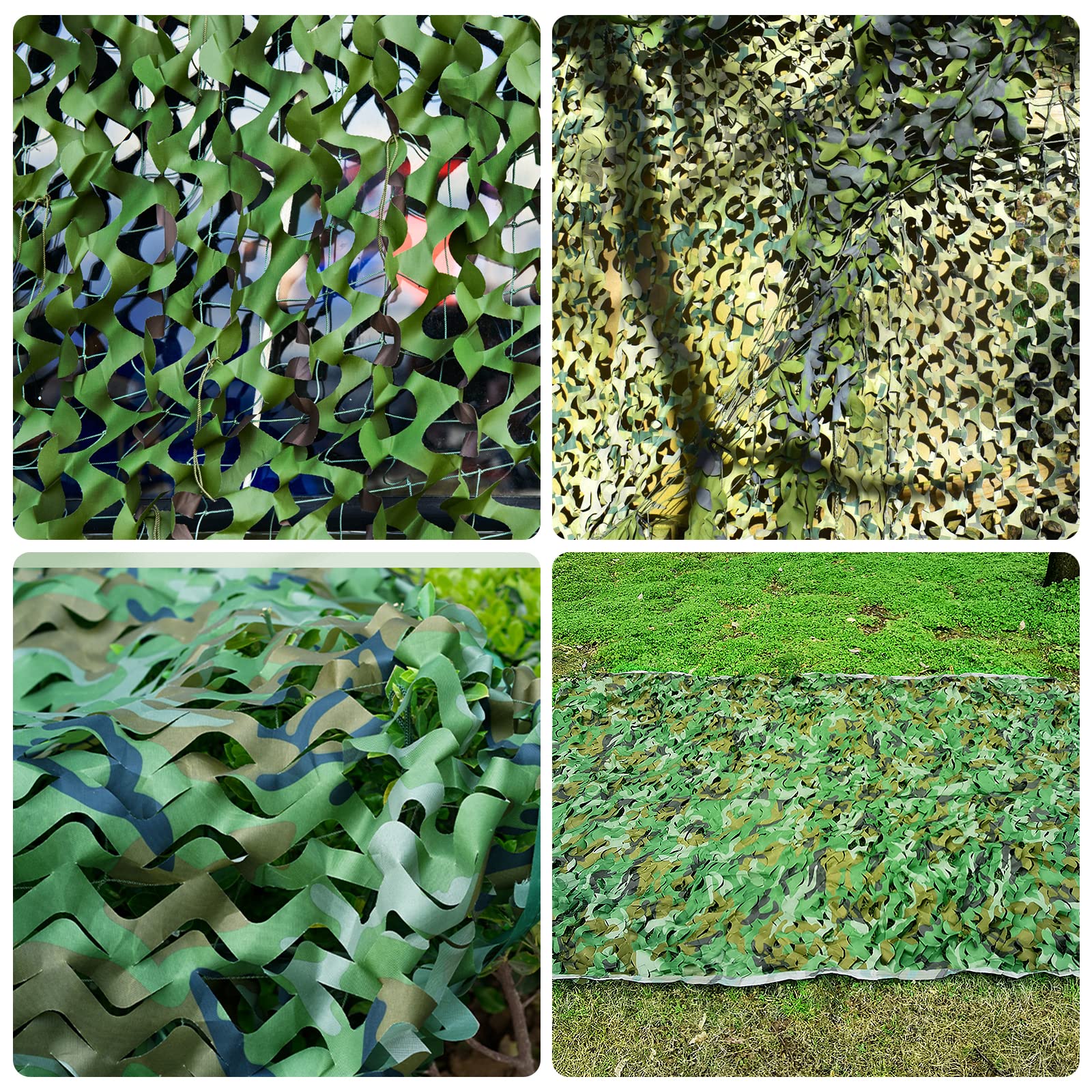 Leikurvo Red de camuflaje, red de camuflaje de doble capa, 2 x 3 m, protección solar, para cubrir coches, caza, decoración al aire libre