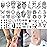 COKTAK 66 Sheets Small Black Animals Temporary Tattoos For Women Men Kids Finger Arm, Tiny Space Moon Halloween Tattoo Stickers Adults Teens Girls Boys Hands, Fake Tattoos That Look Real And Last Long