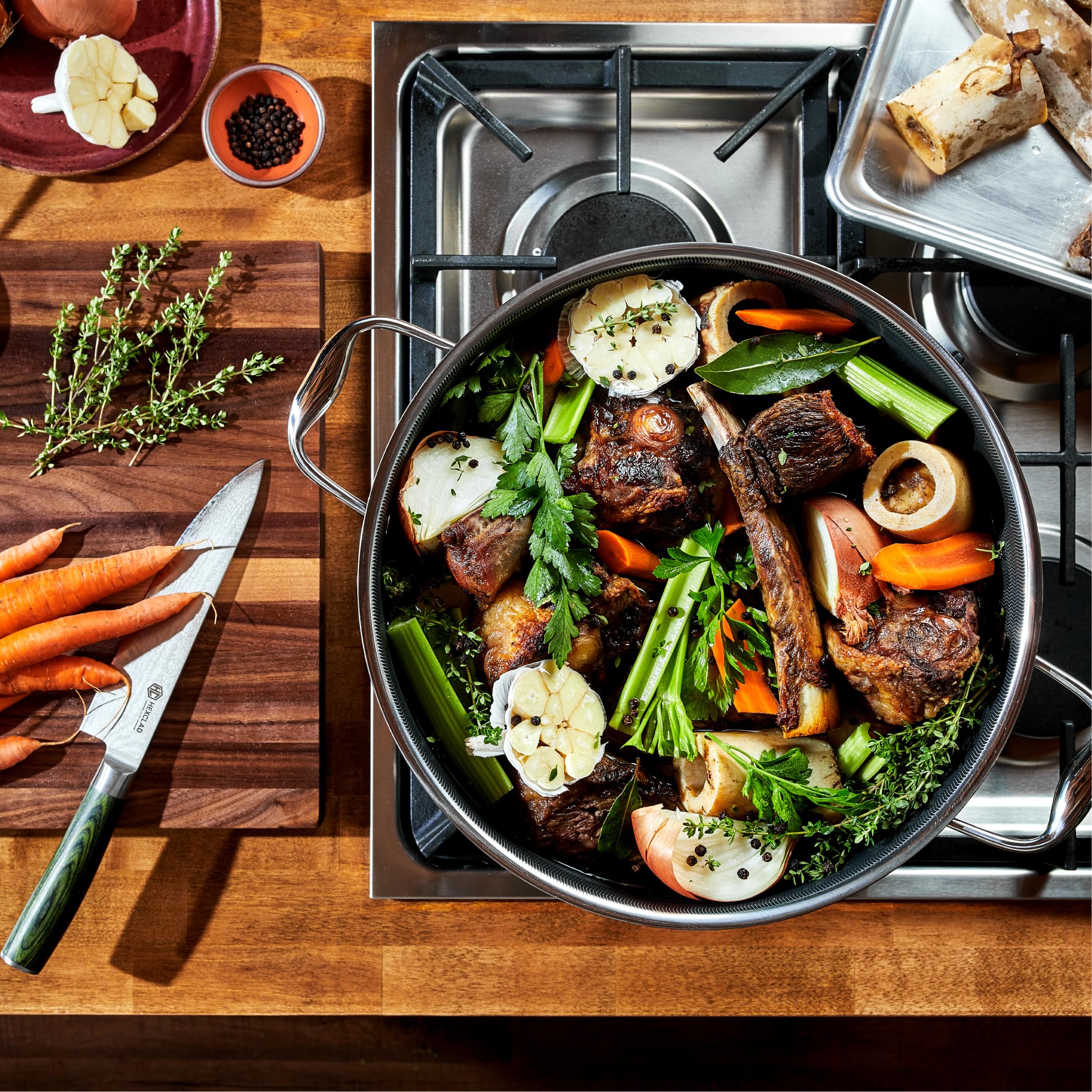 HexClad 12QT Braiser Stock Pot - Nonstick & Induction Ready -2 HexClad 12QT Braiser Stock Pot - Nonstick & Induction Ready -2