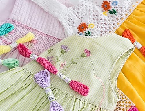 Miniatura 7 de Hilo de bordado de color arco iris de alta calidad, hilos de punto de cruz, pulseras de amistad, hilo dental para manualidades, 50 madejas por