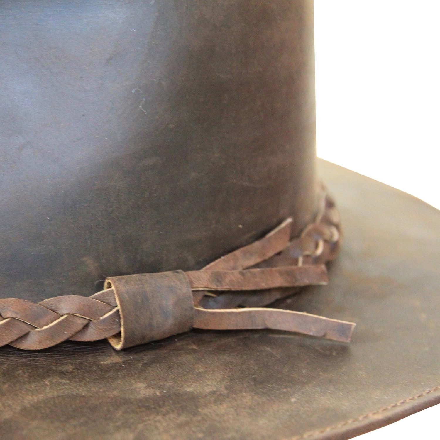 Borges & Scott Premium Leather Fedora - Wide Brim Hat Leather - Water Resistant - Image 5