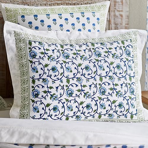 Saffron Marigold Moonlit Taj Funda de almohada estándar turquesa exótica con bridas de 27 x 21 pulgadas Saffron Marigold Moonlit Taj Funda de almohada estándar turquesa exótica con bridas de 27 x 21 pulgadas