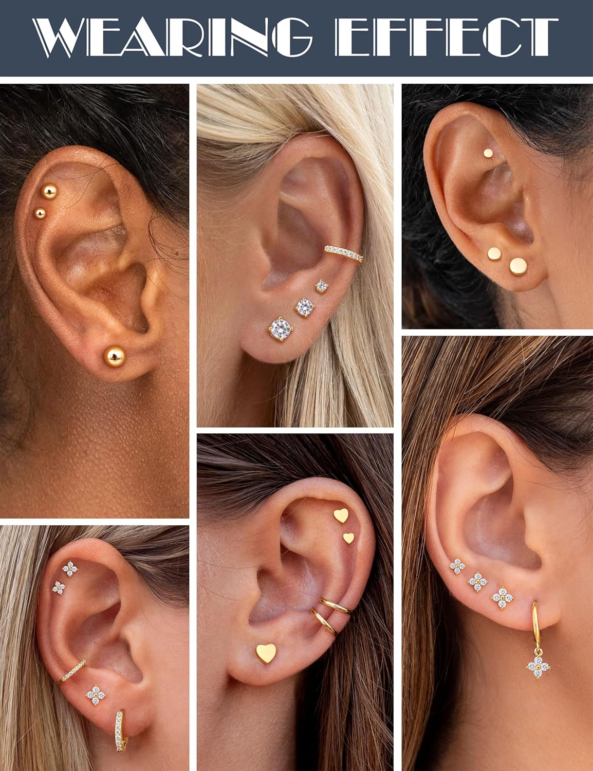 LOLIAS Stud Earrings for Women Hypoallergenic 925 Sterling Silver Earrings Studs Hoops Set Dainty Small Cartilage Earring Stacks - Image 6