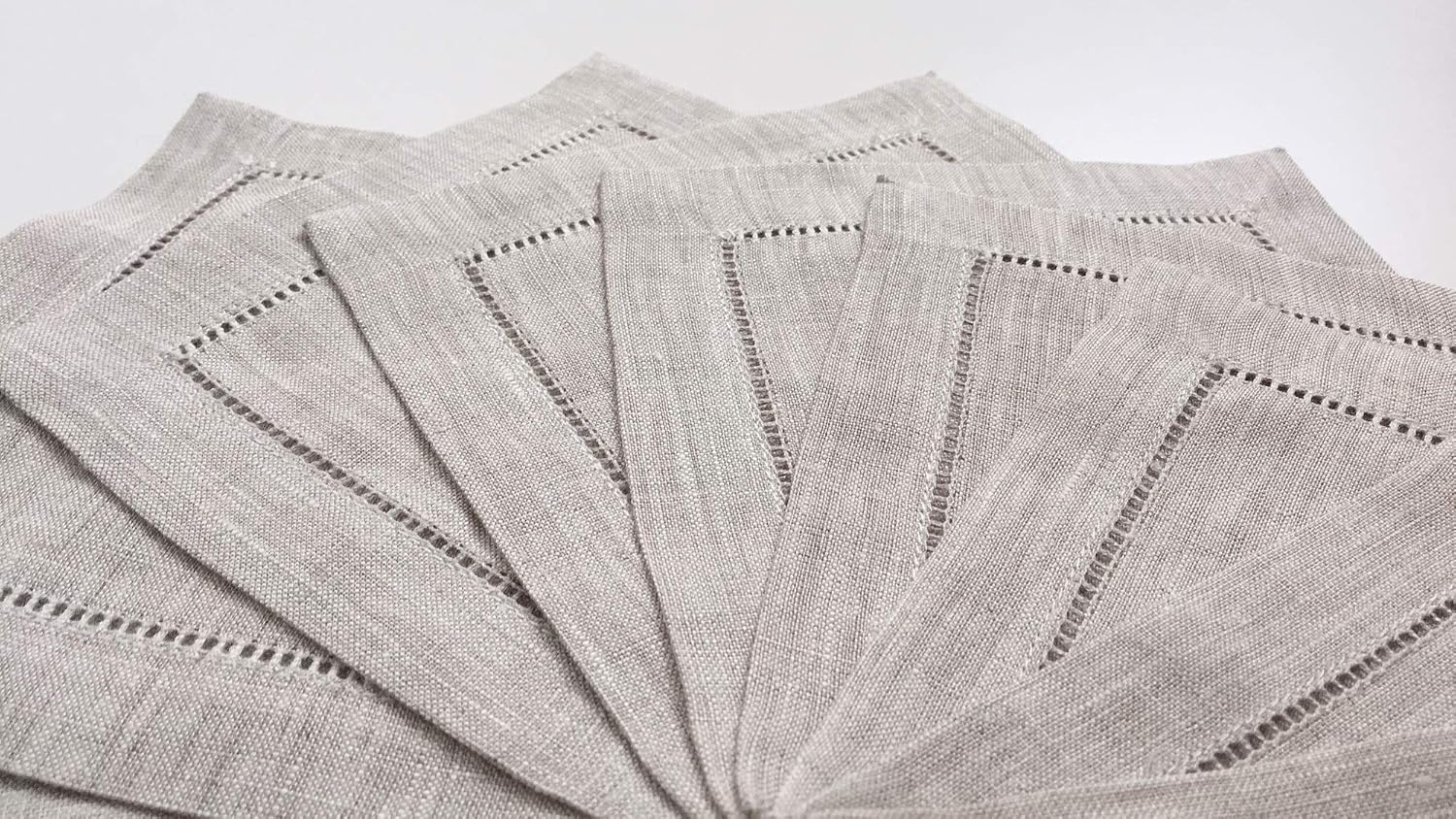 Natural Linen Cocktail Napkin-Set of 50-Linen Cloth Napkin Coasters-Ladder Hem Stitch-Super Value Bulk 50 Pack