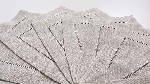 Miniatura 6 de Servilletas de cóctel de lino natural, juego de 50 posavasos de tela de lino, costura de dobladillo de escalera, paquete de 50 unidades
