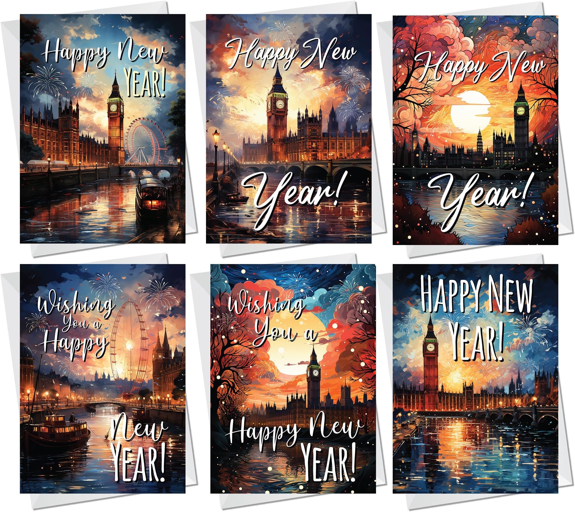 Celebratory Fireworks Display Over London With Big Ben And River Thames Londons Iconic Houses Parliament Illuminated Image376826134 - View #8